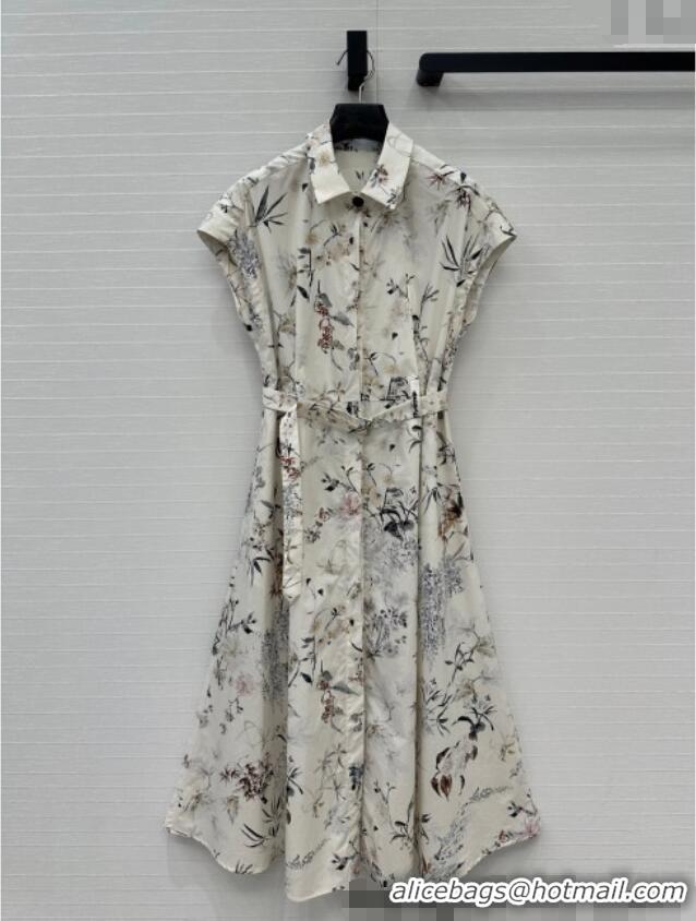 Top Grade Dior Printed Dress 0515 Grey 2025