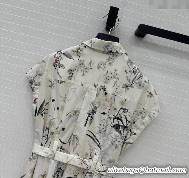 Top Grade Dior Printed Dress 0515 Grey 2025