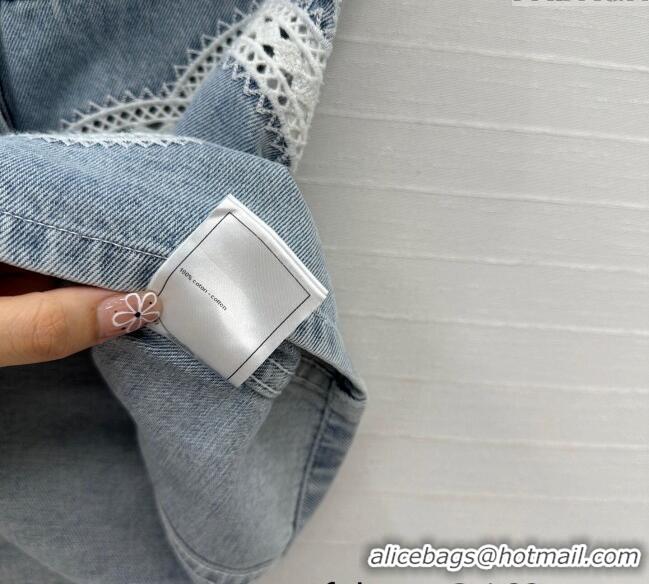 Well Crafted Chanel Denim Vest with Maxi CC 0515 Light Blue 2025