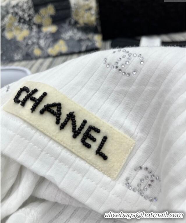 Classic Discount Chanel Vest with Strass CC 0515 White 2025