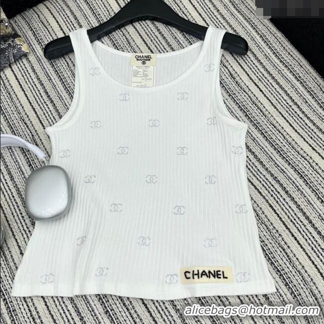 Classic Discount Chanel Vest with Strass CC 0515 White 2025