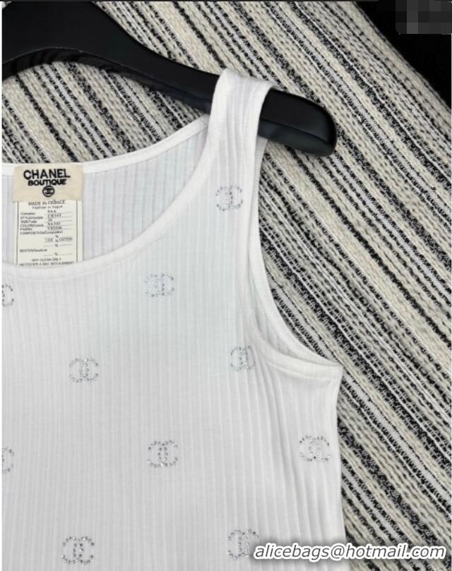 Classic Discount Chanel Vest with Strass CC 0515 White 2025