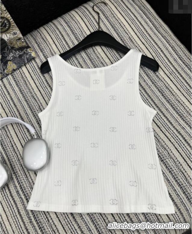 Classic Discount Chanel Vest with Strass CC 0515 White 2025