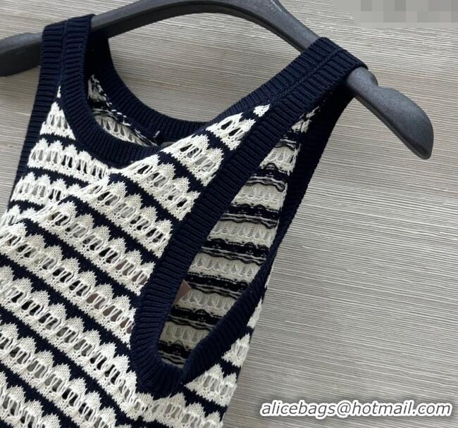 Good Product Miu Miu Wool Knit Striped Vest 15070 Black/White 2025
