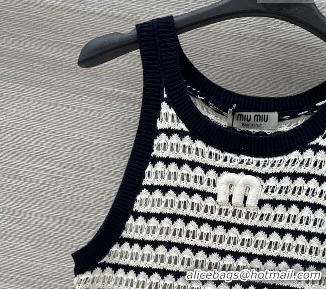 Good Product Miu Miu Wool Knit Striped Vest 15070 Black/White 2025