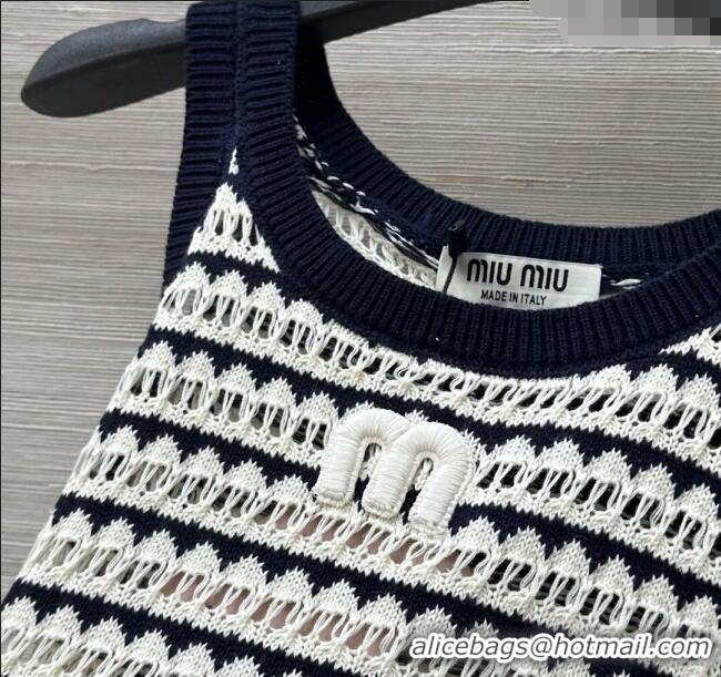 Good Product Miu Miu Wool Knit Striped Vest 15070 Black/White 2025