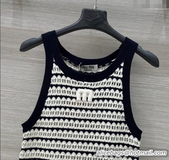 Good Product Miu Miu Wool Knit Striped Vest 15070 Black/White 2025