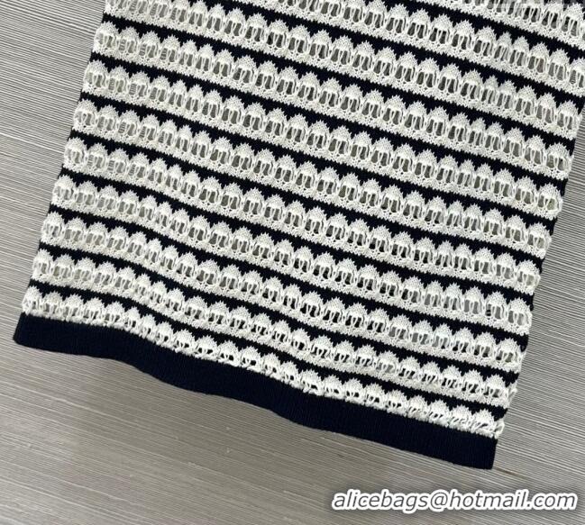 Good Product Miu Miu Wool Knit Striped Vest 15070 Black/White 2025