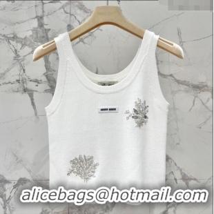 Classic Specials Miu Miu Knit Vest with Beads 0515 White 2025