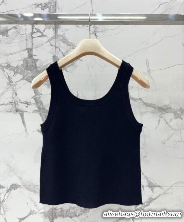 ​Buy Discount Miu Miu Knit Vest with Beads 0515 Black 2025