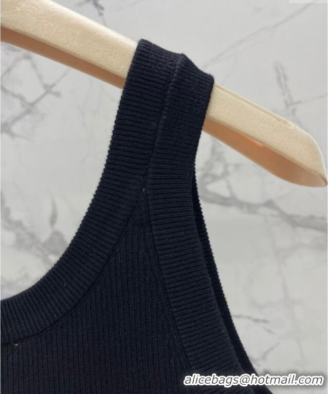 ​Buy Discount Miu Miu Knit Vest with Beads 0515 Black 2025