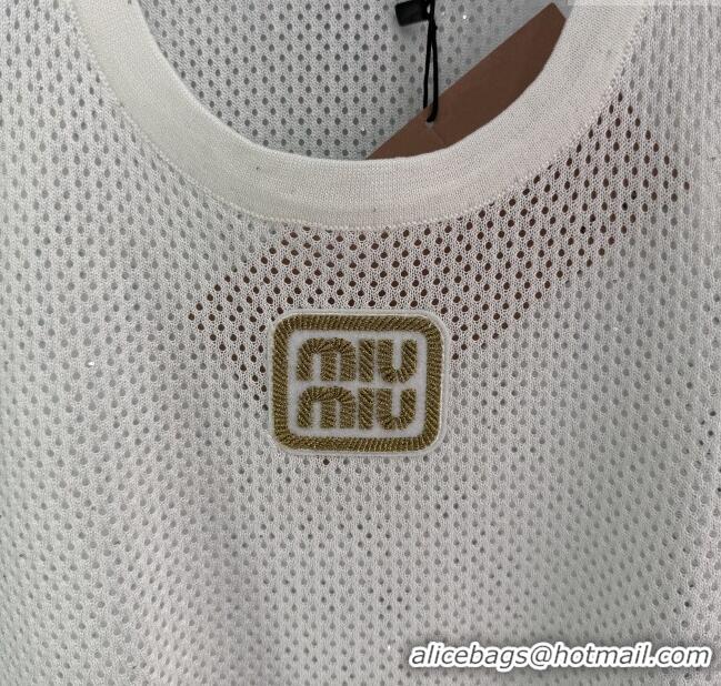 Classic Discount Miu Miu Mesh Vest 0515 White/Blue 2025