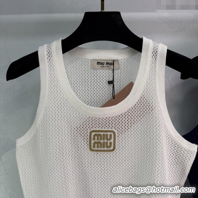 Classic Discount Miu Miu Mesh Vest 0515 White/Blue 2025