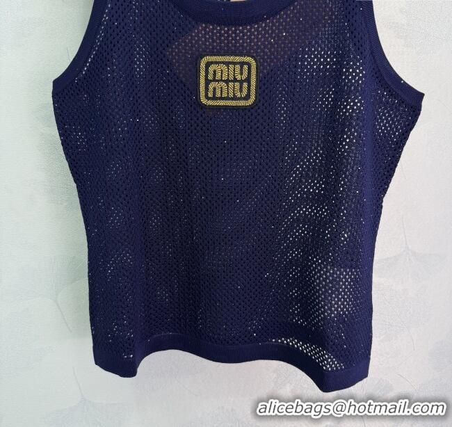 Classic Discount Miu Miu Mesh Vest 0515 White/Blue 2025