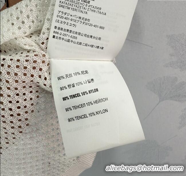 Classic Discount Miu Miu Mesh Vest 0515 White/Blue 2025