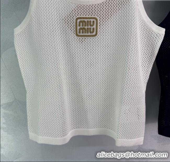 Classic Discount Miu Miu Mesh Vest 0515 White/Blue 2025