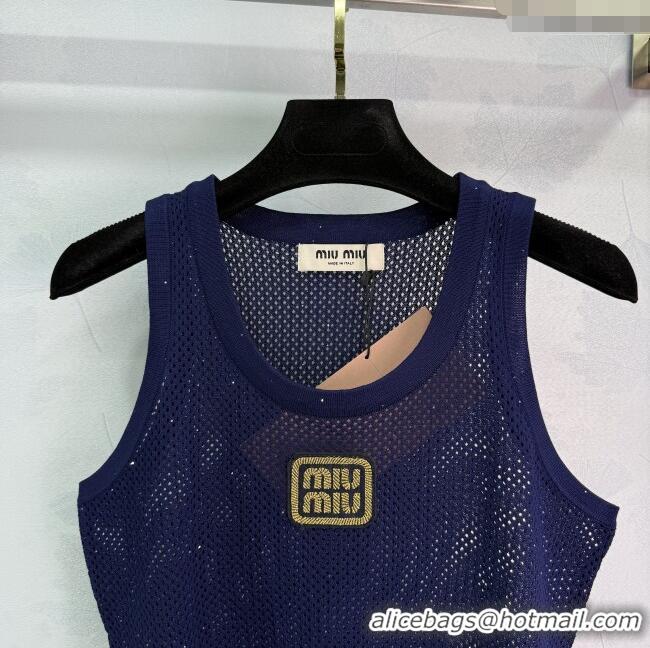 Classic Discount Miu Miu Mesh Vest 0515 White/Blue 2025