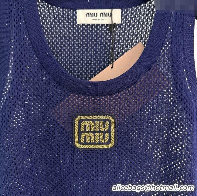 Classic Discount Miu Miu Mesh Vest 0515 White/Blue 2025