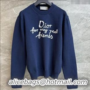 New Release Creation Dior Cotton Sweatshirt 0515 Navy Blue 2025