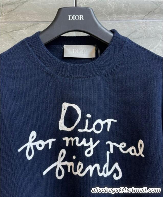 New Release Creation Dior Cotton Sweatshirt 0515 Navy Blue 2025