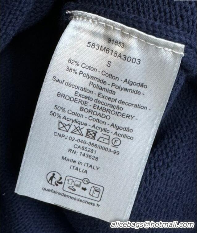 New Release Creation Dior Cotton Sweatshirt 0515 Navy Blue 2025