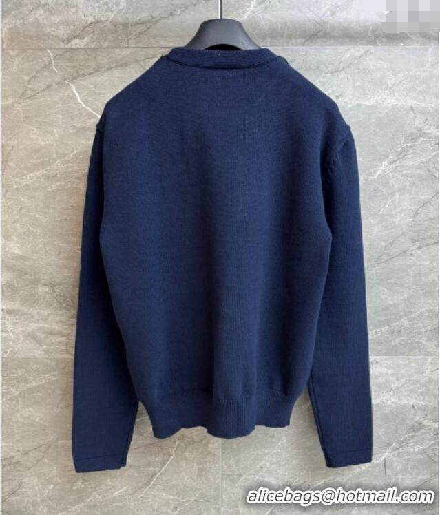 New Release Creation Dior Cotton Sweatshirt 0515 Navy Blue 2025