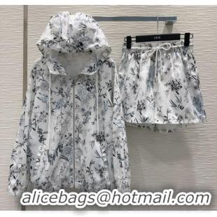 Low Cost Dior Printed Jacket and Shorts Set 0515 White 2025
