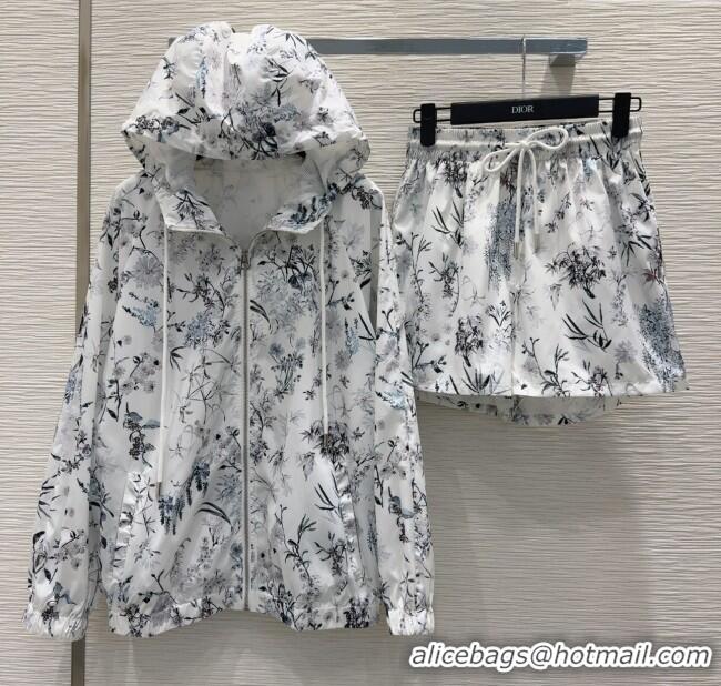 Low Cost Dior Printed Jacket and Shorts Set 0515 White 2025