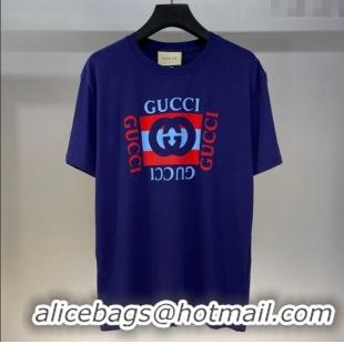 Well Crafted Gucci Cotton T-Shirt 0515 Royal Blue 2025