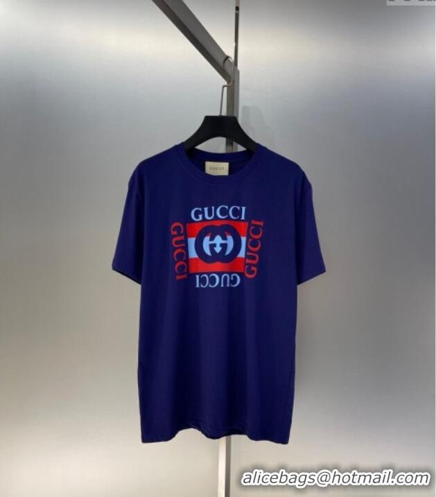 Well Crafted Gucci Cotton T-Shirt 0515 Royal Blue 2025