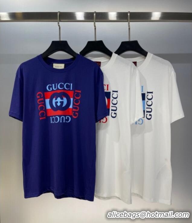 Well Crafted Gucci Cotton T-Shirt 0515 Royal Blue 2025