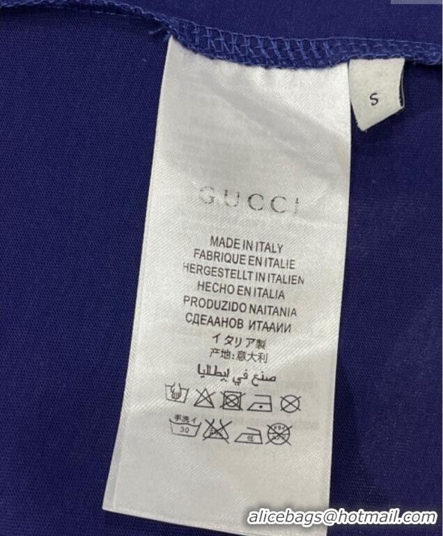 Well Crafted Gucci Cotton T-Shirt 0515 Royal Blue 2025