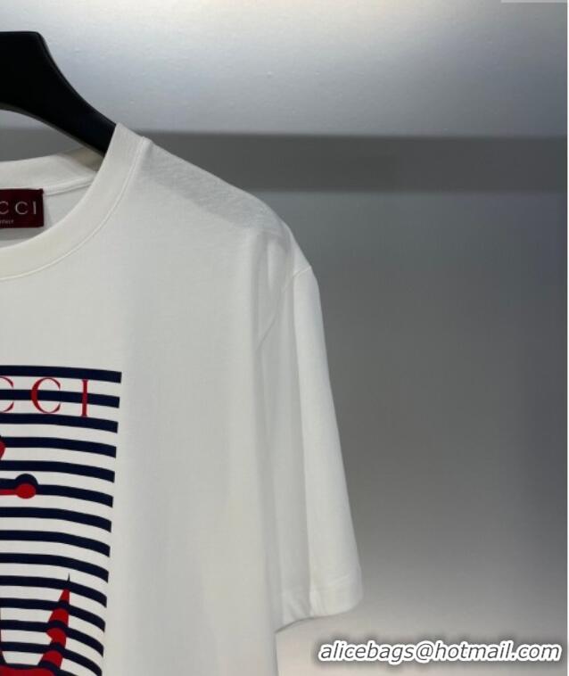 Luxury Cheap Gucci Cotton T-Shirt 0515 White 2025