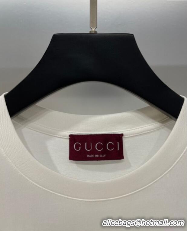 Luxury Cheap Gucci Cotton T-Shirt 0515 White 2025