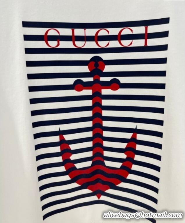 Luxury Cheap Gucci Cotton T-Shirt 0515 White 2025