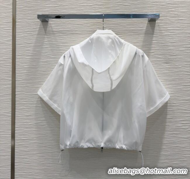 Low Cost Prada Jacket and Shorts Set 0515 White 2025