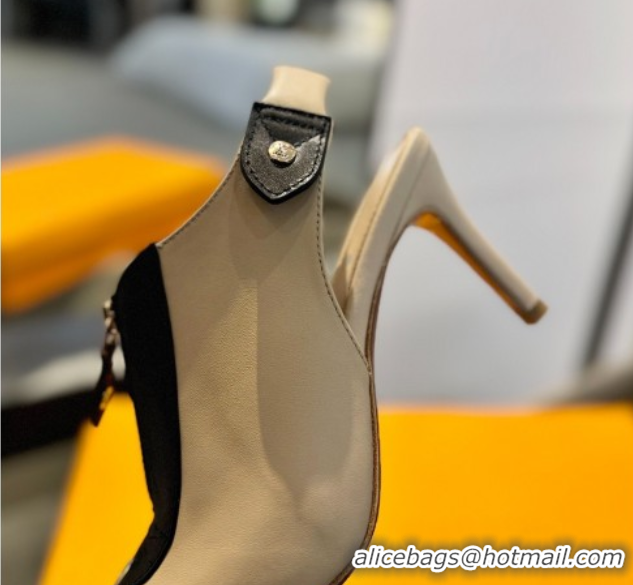 Unique Style Louis Vuitton Allure Slingback Pumps 8.5cm in Calf Leather Beige 0222001