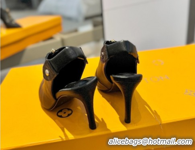 Stylish Louis Vuitton Allure Slingback Pumps 8.5cm in Calf Leather Black 0222002
