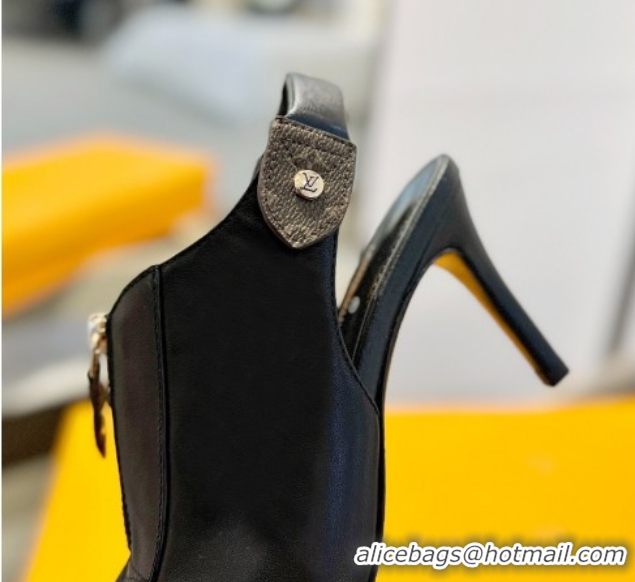 Stylish Louis Vuitton Allure Slingback Pumps 8.5cm in Calf Leather Black 0222002