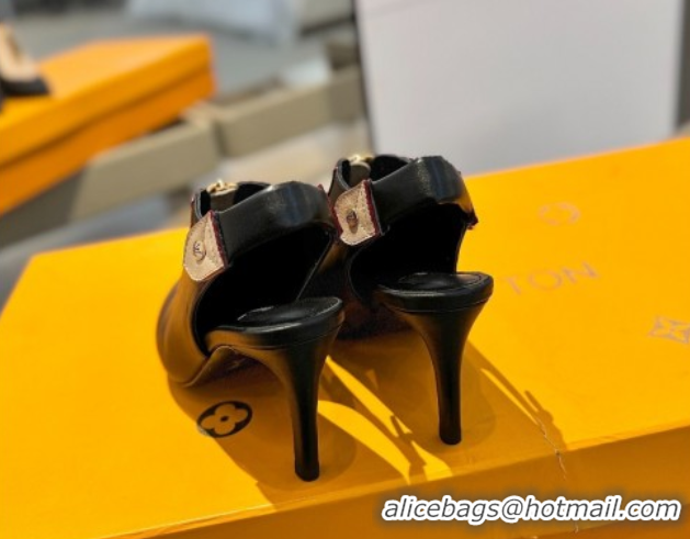 Sumptuous Louis Vuitton Allure Slingback Pumps 8.5cm in Calf Leather Black/Nude 0222003