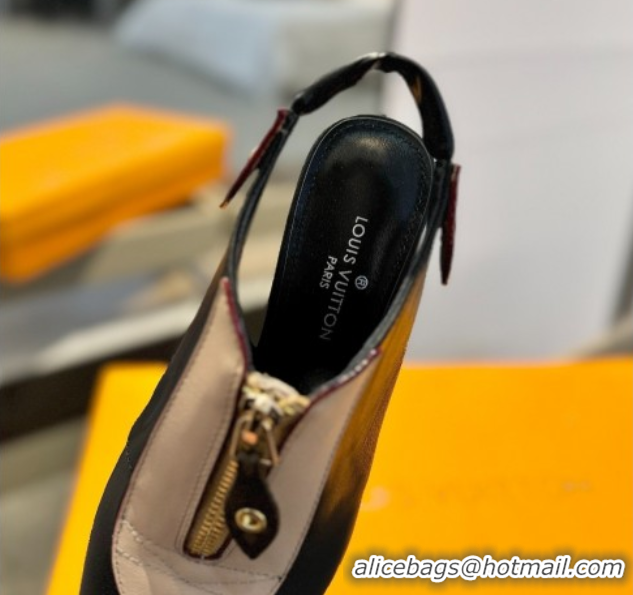 Sumptuous Louis Vuitton Allure Slingback Pumps 8.5cm in Calf Leather Black/Nude 0222003