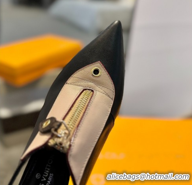 Sumptuous Louis Vuitton Allure Slingback Pumps 8.5cm in Calf Leather Black/Nude 0222003