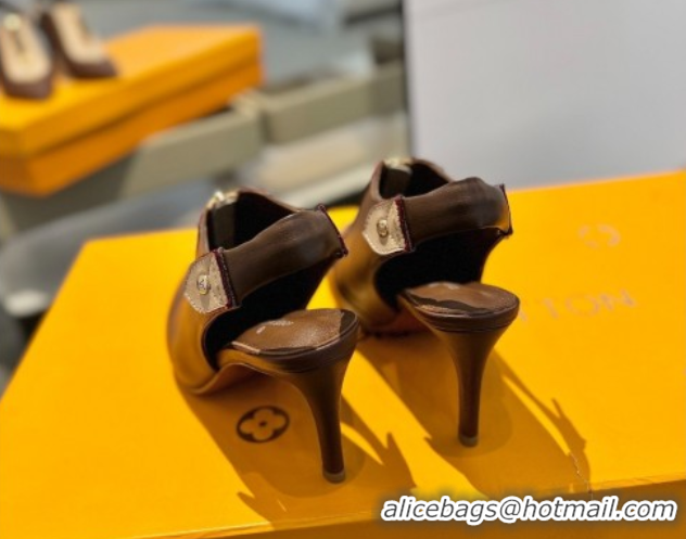 Purchase Louis Vuitton Allure Slingback Pumps 8.5cm in Calf Leather Brown 0222004