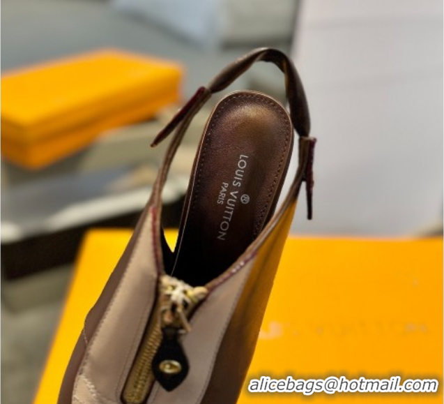 Purchase Louis Vuitton Allure Slingback Pumps 8.5cm in Calf Leather Brown 0222004