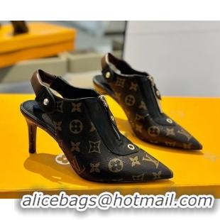 Good Looking Louis Vuitton Allure Slingback Pumps 8.5cm in Monogram Canvas 0222005