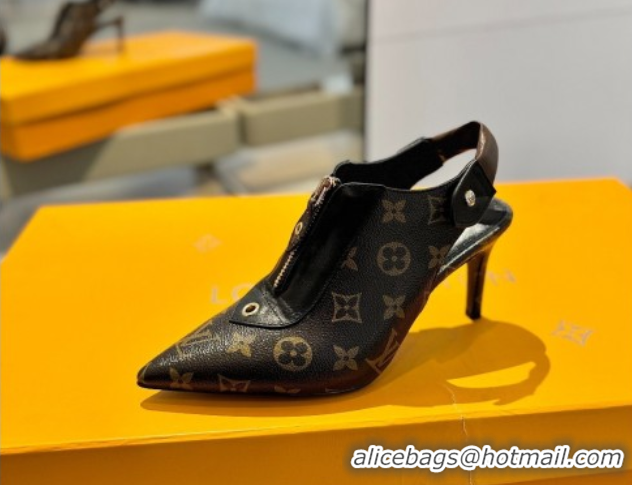 Good Looking Louis Vuitton Allure Slingback Pumps 8.5cm in Monogram Canvas 0222005