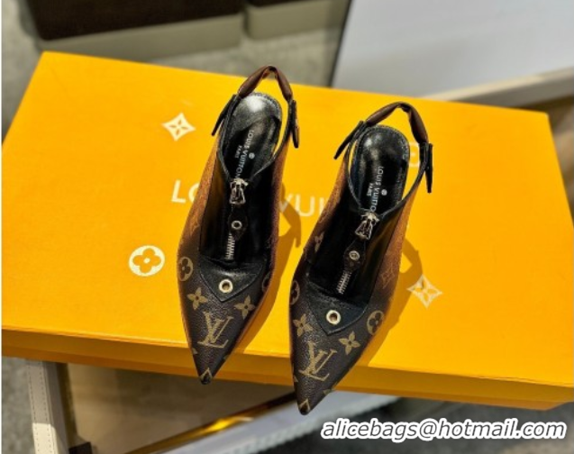 Good Looking Louis Vuitton Allure Slingback Pumps 8.5cm in Monogram Canvas 0222005