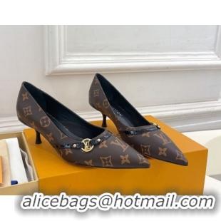 Top Grade Louis Vuitton 6AM Pumps 5.5cm in Monogram Canvas 0222015