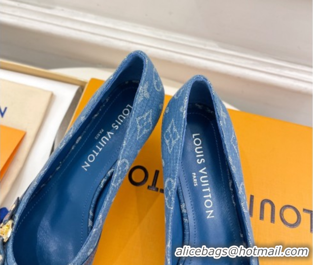 Charming Louis Vuitton 6AM Pumps 5.5cm in Blue Denim 0222016