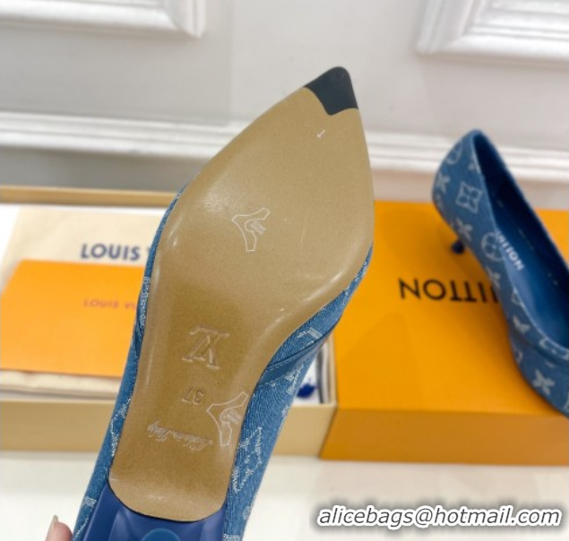 Charming Louis Vuitton 6AM Pumps 5.5cm in Blue Denim 0222016
